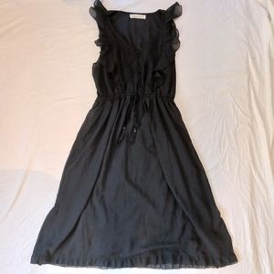 Abercrombie and Fitch Black Ruffle Tastle Dress Size. LP